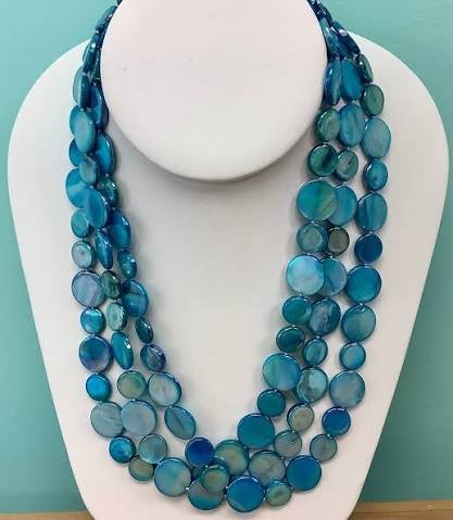 3-Strand Mother of Pearl Necklace