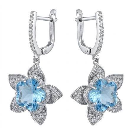925 Silver & Blue Topaz Earrings