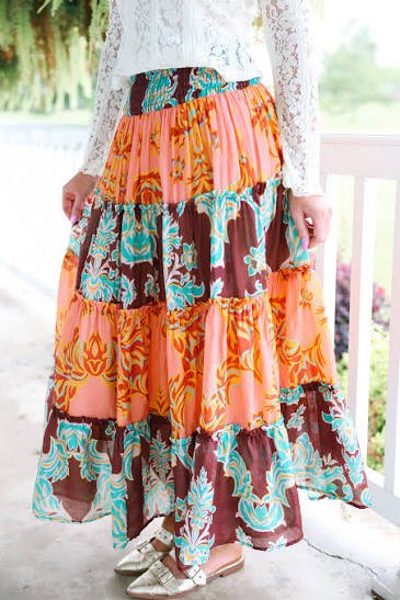 Tiered Maxi Skirt