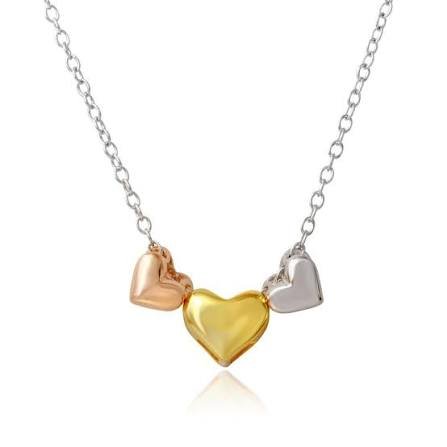 925 Sterling Silver Tri-Color Necklace